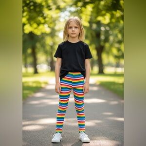 Colorful Striped Kids Leggings